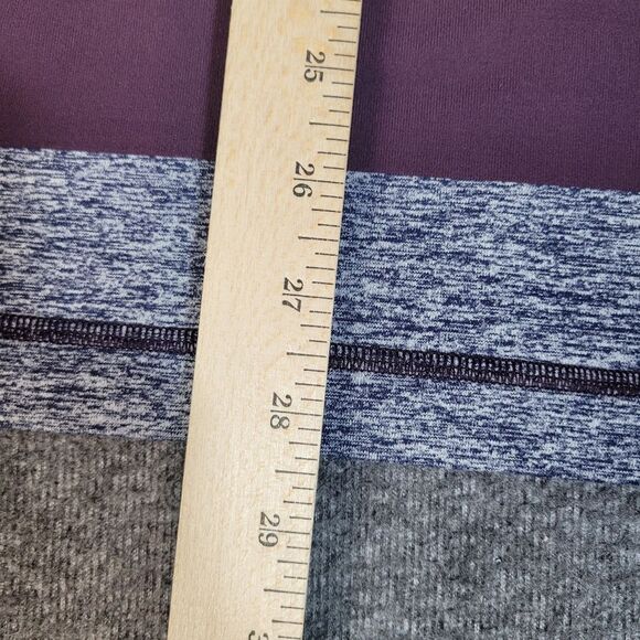 Lululemon Surge Warm Crew Mens Size L Bold Stripe Black Cherry Heathered Navy - Picture 9 of 10